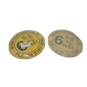 Social Distancing Floor Decal Yellow 6 feet shoe boot print style lot of 50